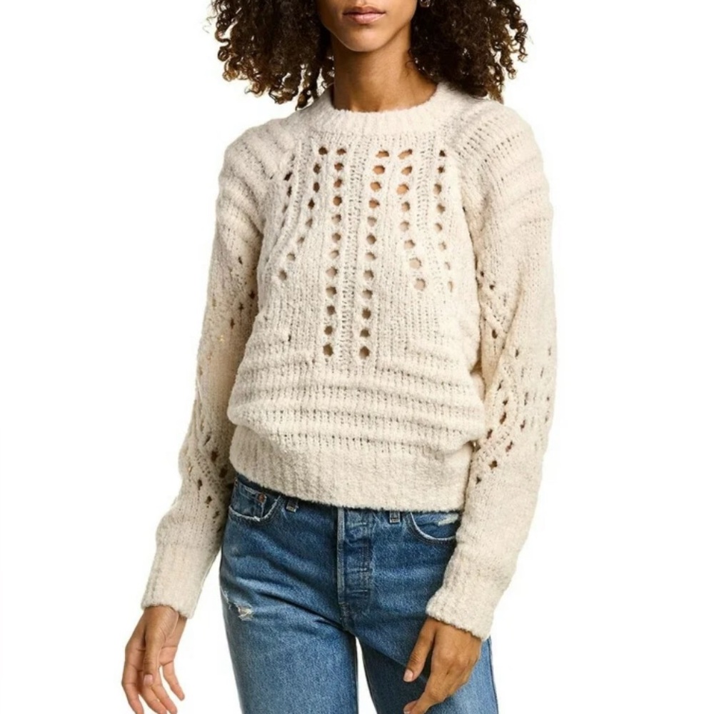 IRO Paris Kanna Cream Open Knit Sweater EUC Size XS or 34